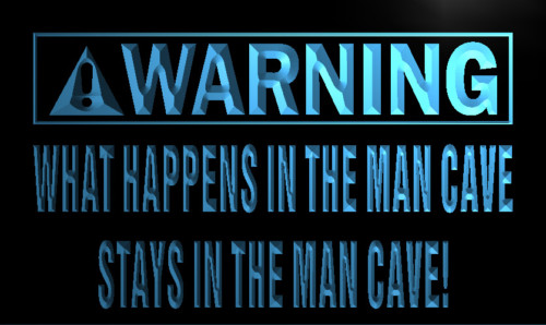 Warning What Happen in Man Cave Stay Neon Sign